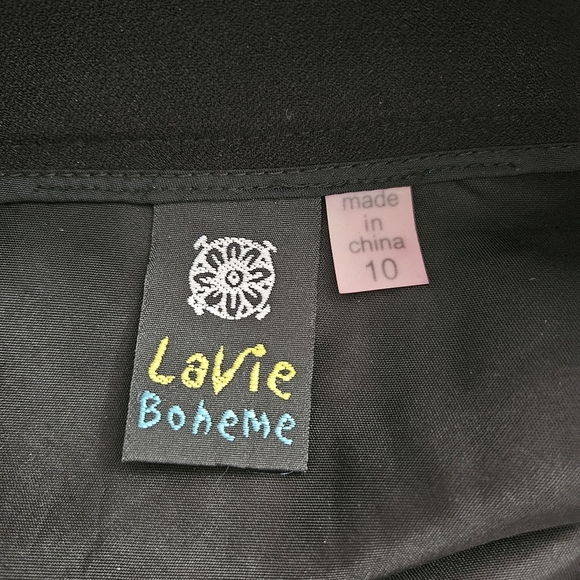 LaVie Boheme Women’s Black Embroidered A-Line Knee-length Skirt Size 10, Boho - Picture 6 of 7